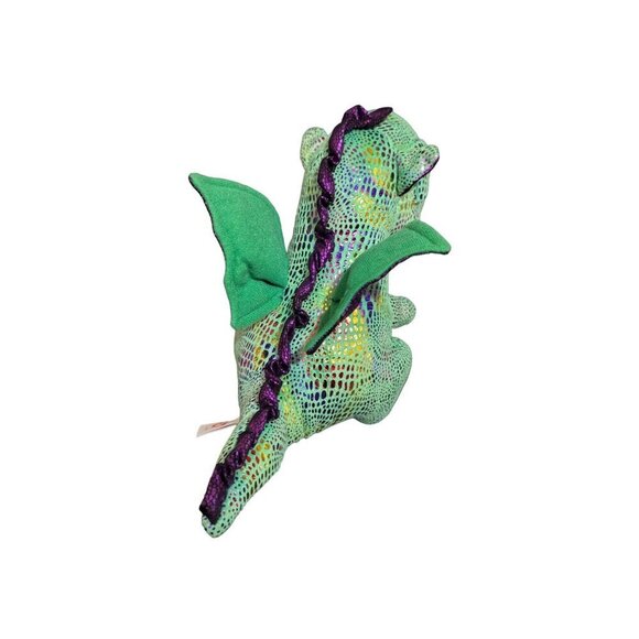 Ty Beanie Boo Cinder the Dragon Plush Toy - Green & Purple10" - Picture 3 of 9